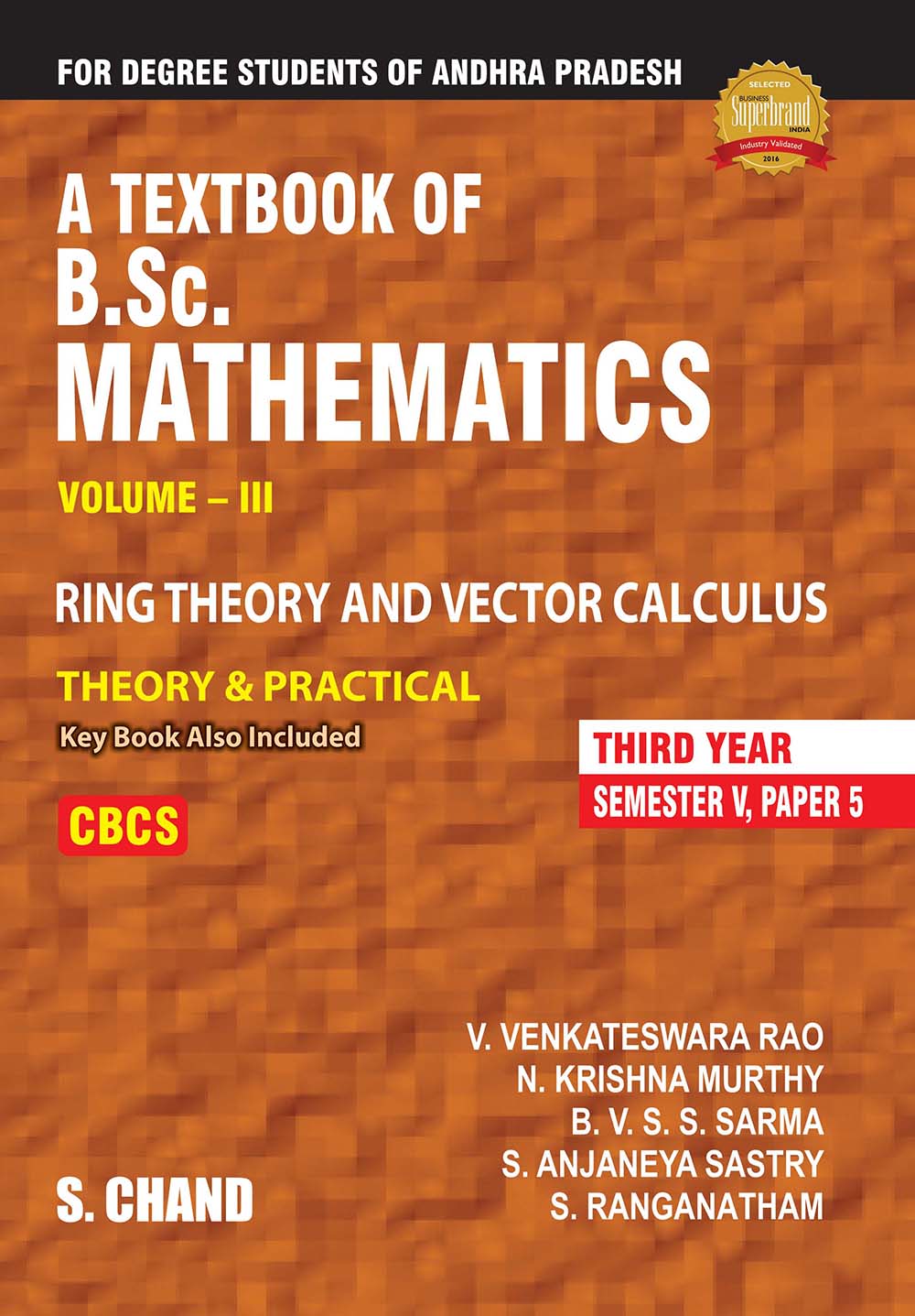 A Textbook Of B.Sc. Mathematics Vol. III (Ring ... By V. VENKATESWARA RAO